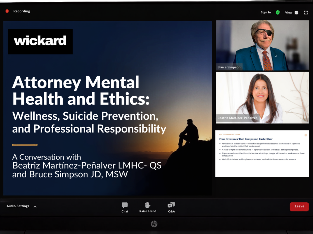 Attorney Mental Health and Ethics: Wellness, Suicide Prevention, and Professional Responsibility